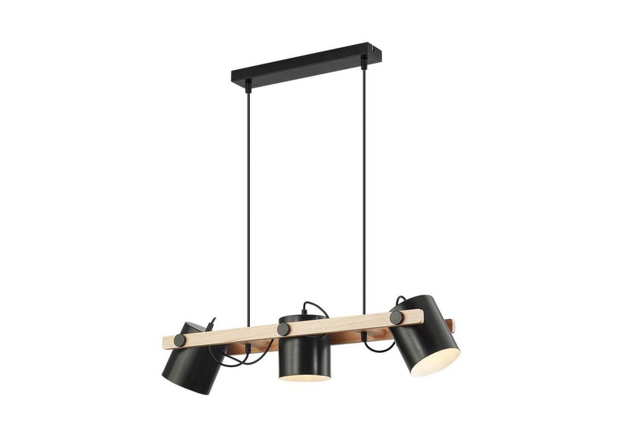 Suspension Wooden Noir+Wooden, 3xE27 - BV02-00011 - Braytron