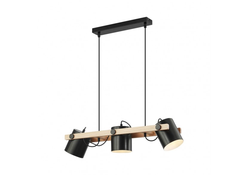 Suspension Wooden Noir+Wooden, 3xE27 - BV02-00011 - Braytron