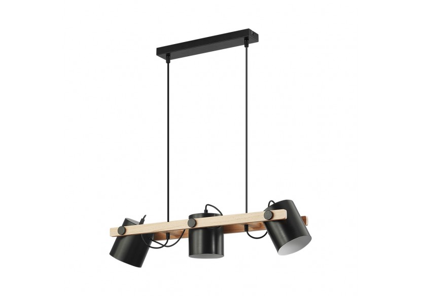 Suspension Wooden Noir+Wooden, 3xE27 - BV02-00011 - Braytron