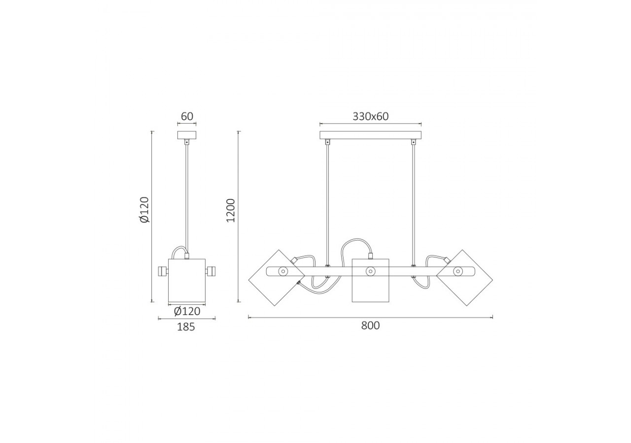 Suspension Wooden Noir+Wooden, 3xE27 - BV02-00011 - Braytron