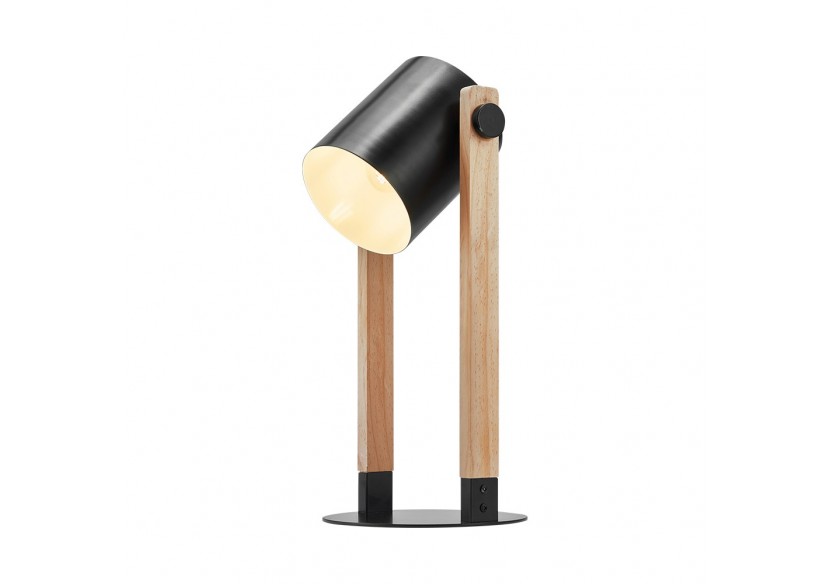 Lampe de table Wooden Noir+Wooden, E27 - BV02-00013 - Braytron