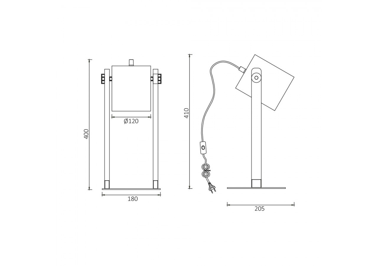 Lampe de table Wooden Noir+Wooden, E27 - BV02-00013 - Braytron