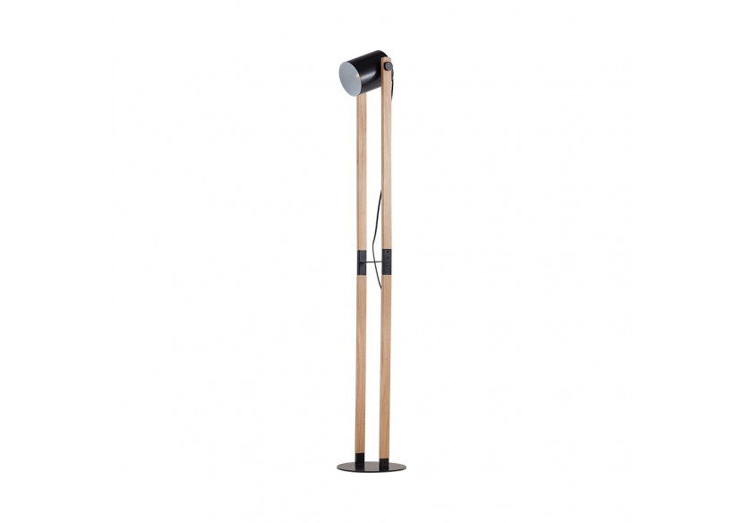 Lampadaire Wooden Noir+Wooden, E27 - BV02-00014 - Braytron
