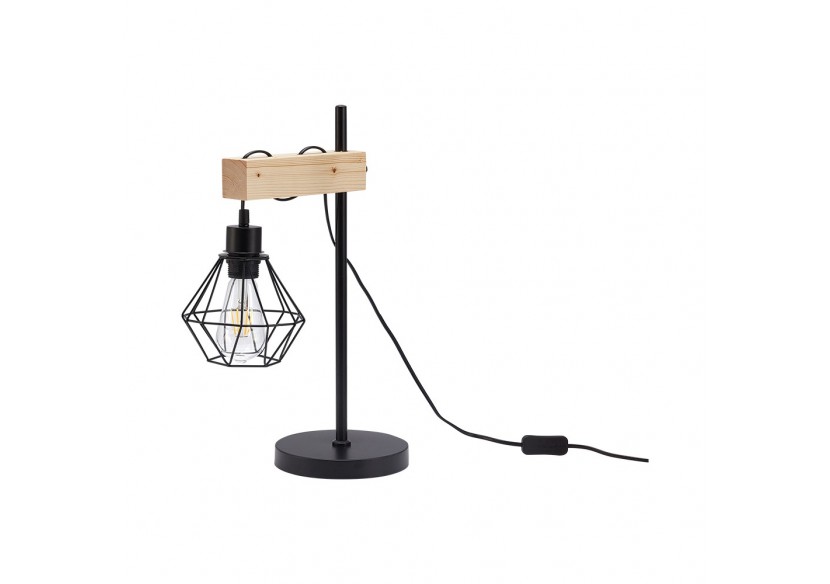 Lampe de table Wooden Noir+Wooden, E27 - BV02-00025 - Braytron