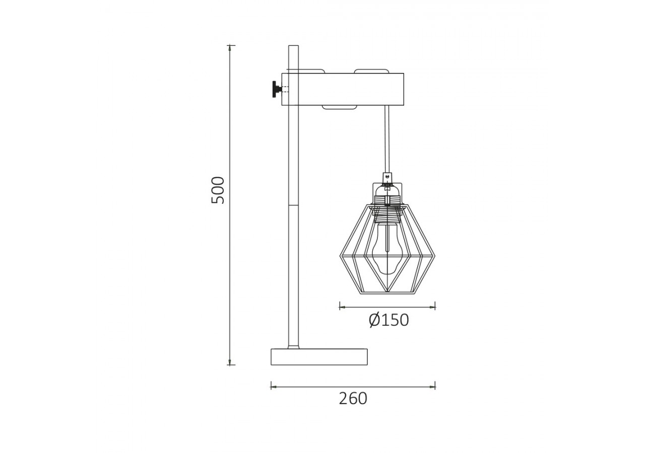 Lampe de table Wooden Noir+Wooden, E27 - BV02-00025 - Braytron