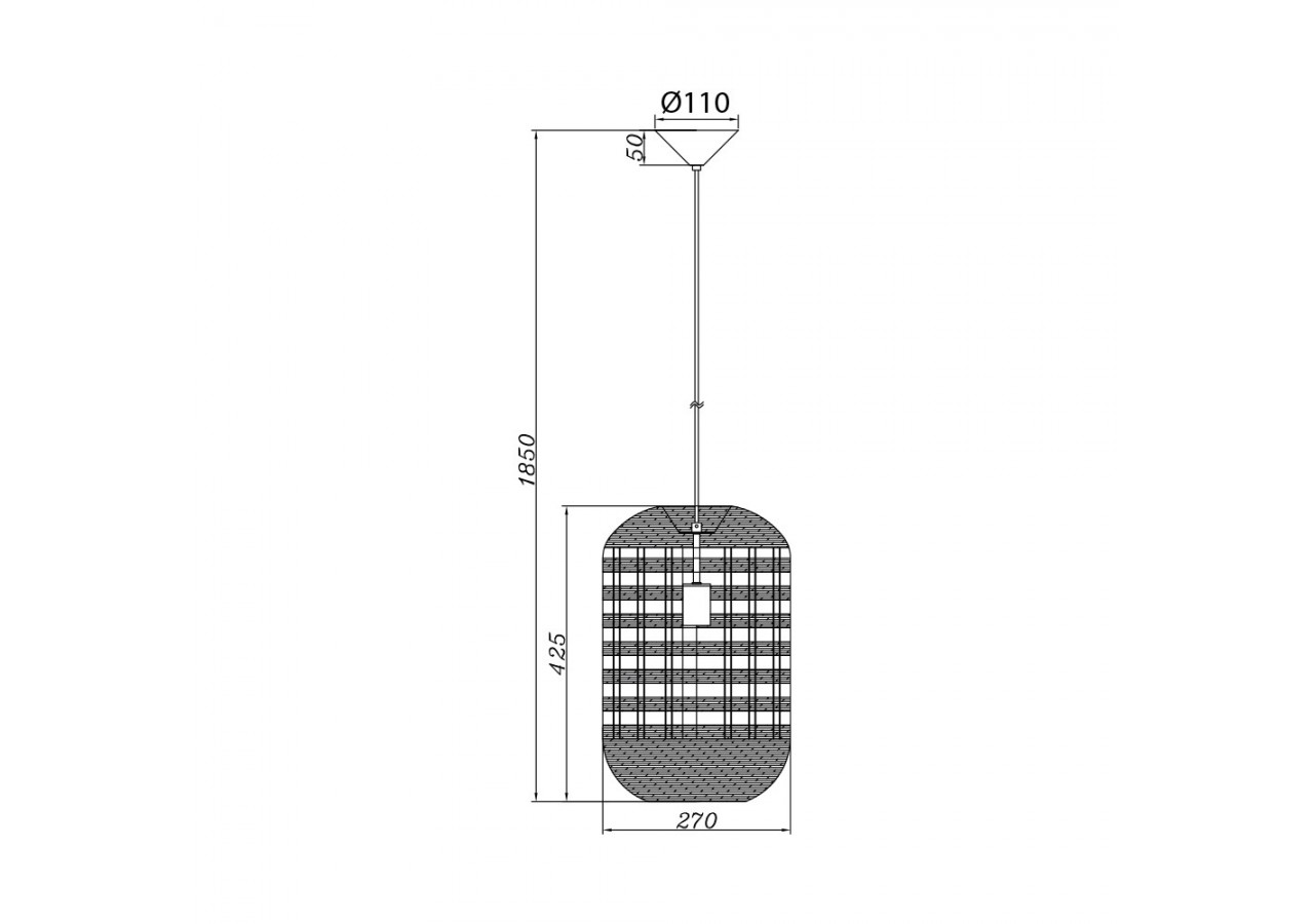 Suspension Rattan Rattan, E27 - BV02-00034 - Braytron