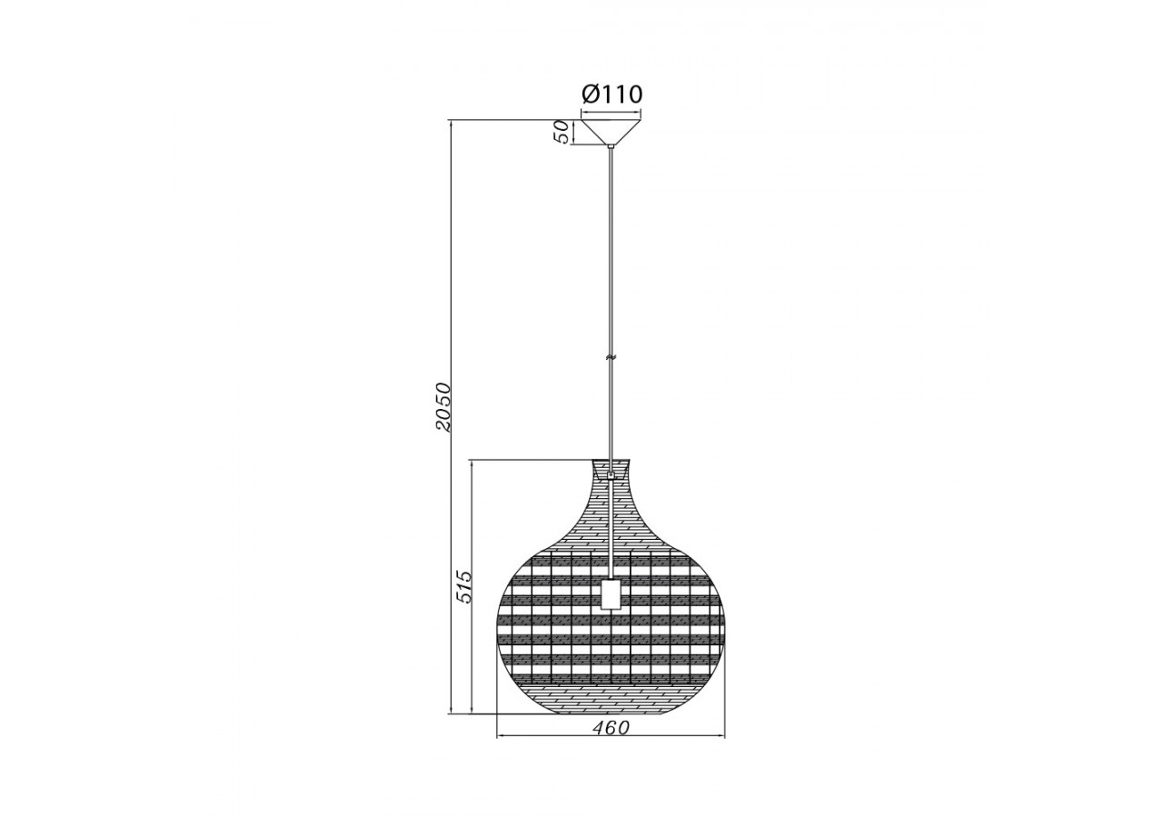 Suspension Rattan Rattan, E27 - BV02-00035 - Braytron