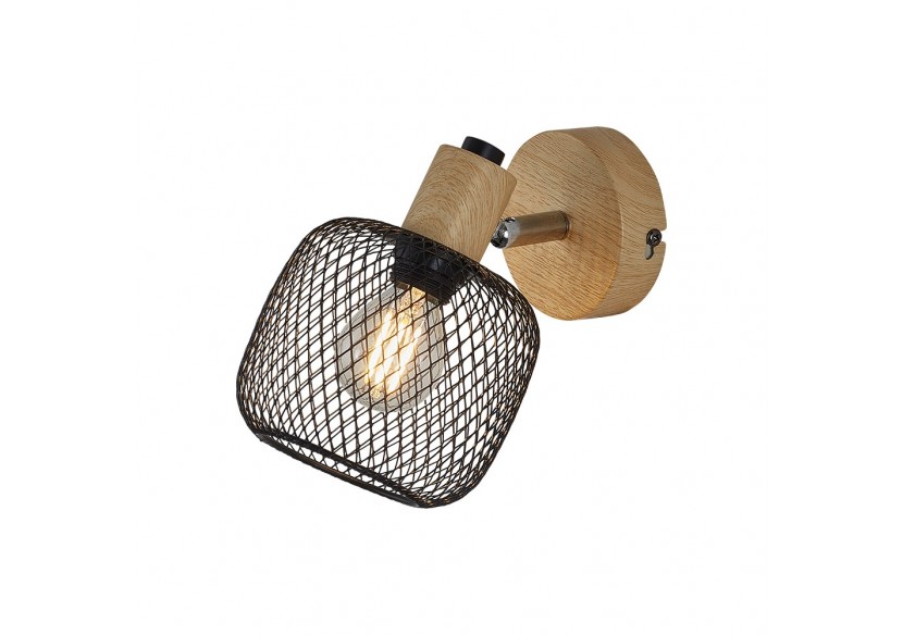 Éclairage mural Wiring Noir+Wooden, E14 - BV03-00010 - Braytron