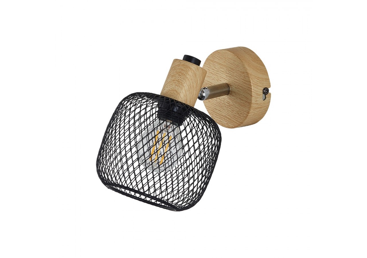 Éclairage mural Wiring Noir+Wooden, E14 - BV03-00010 - Braytron