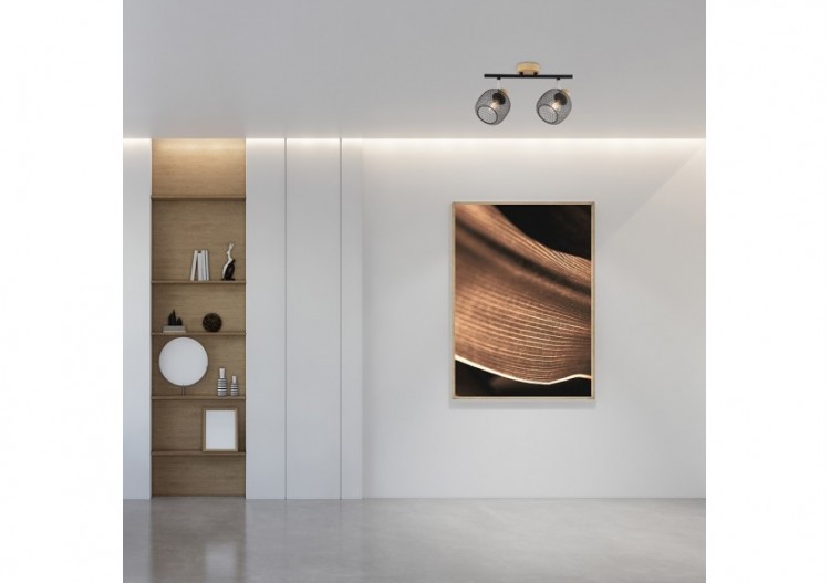 Plafonnier Wiring Noir+Wooden, 2xE14 - BV03-00011 - Braytron 2