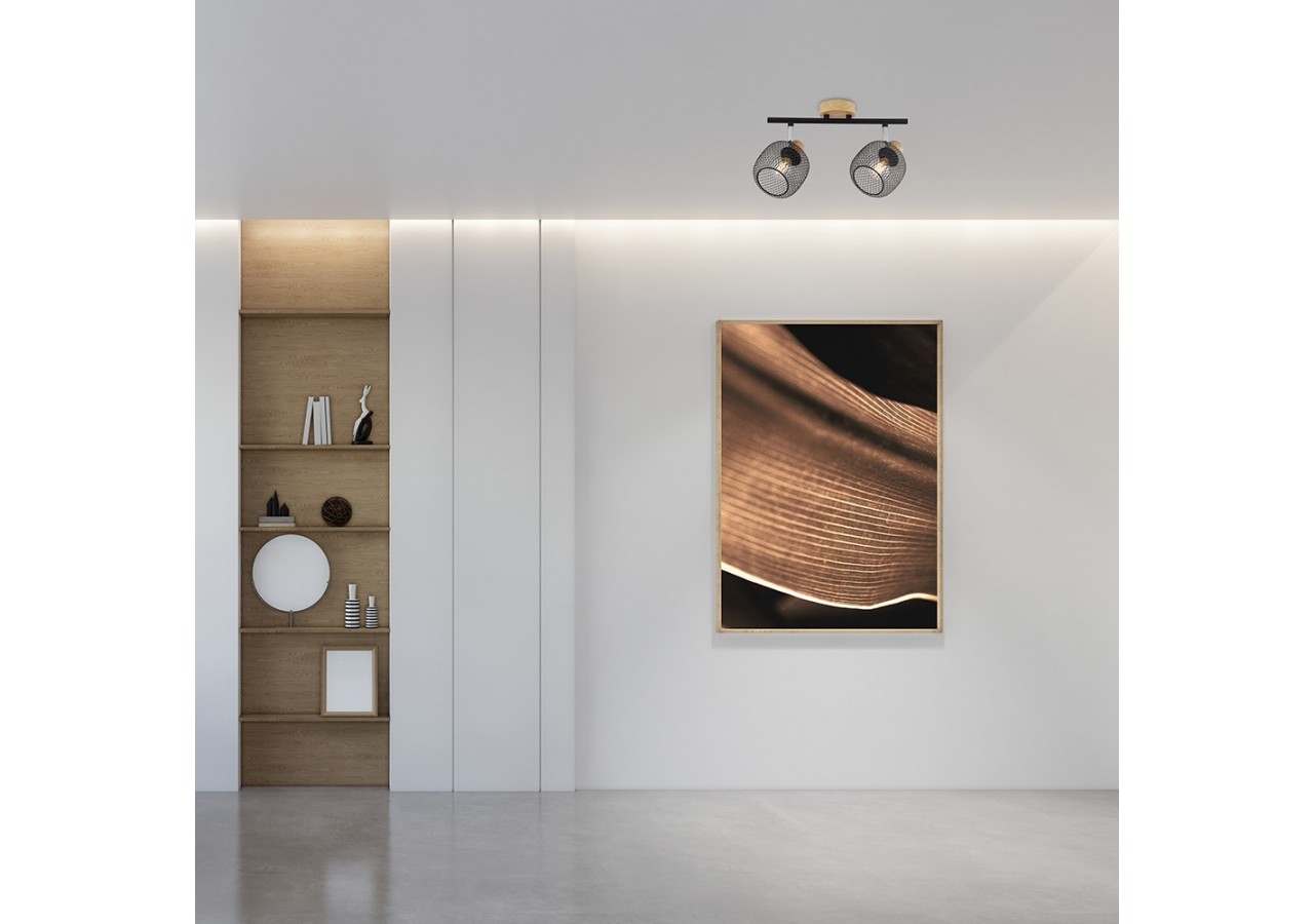 Plafonnier Wiring Noir+Wooden, 2xE14 - BV03-00011 - Braytron