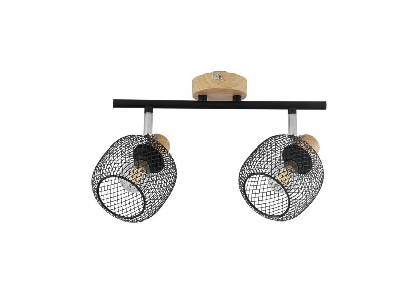 Plafonnier Wiring Noir+Wooden, 2xE14 - BV03-00011 - Braytron