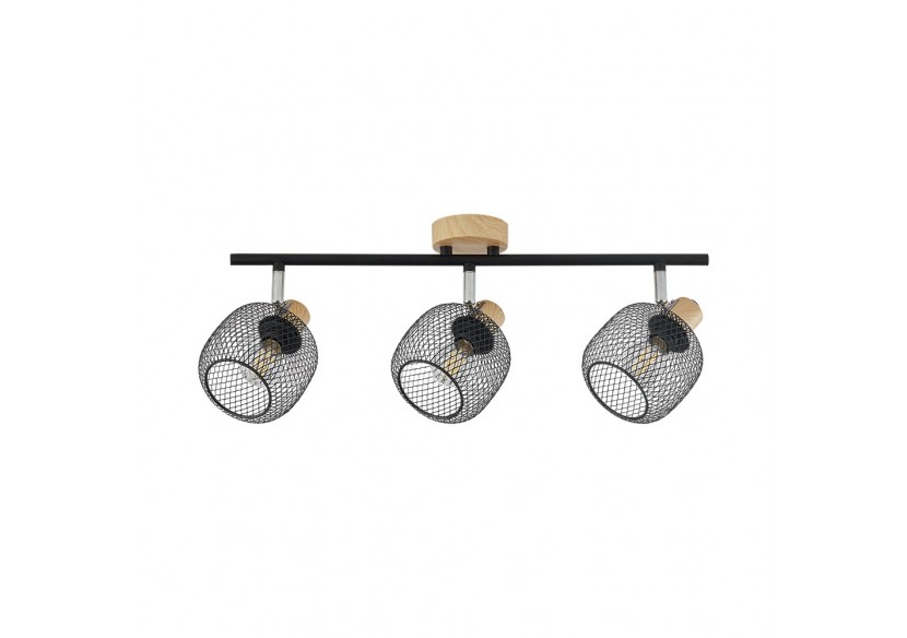Plafonnier Wiring Noir+Wooden, 3xE14 - BV03-00012 - Braytron
