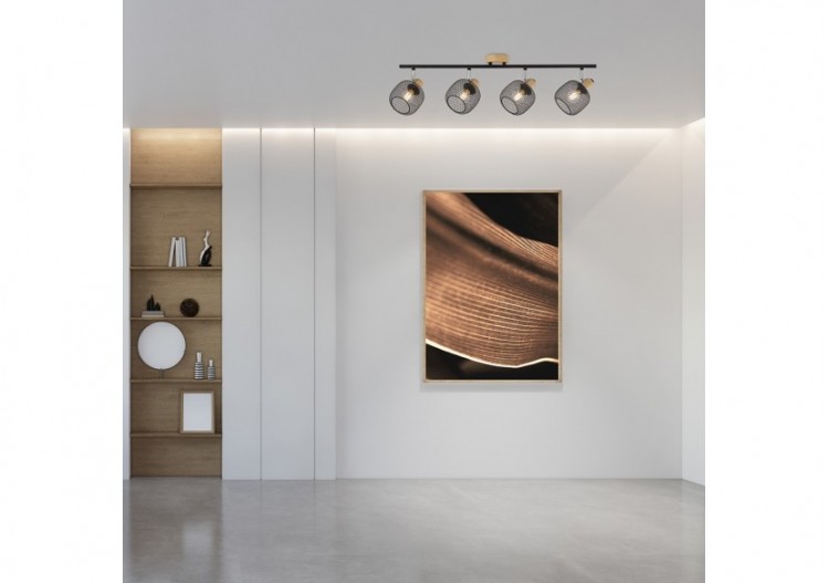 Plafonnier Wiring Noir+Wooden, 4xE14 - BV03-00013 - Braytron 2