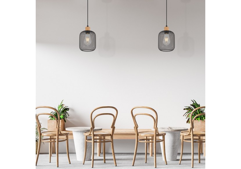 Suspension Wiring Noir+Wooden, E27 - BV03-00014 - Braytron