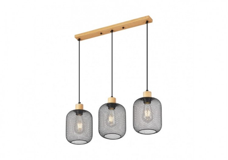 Suspension Wiring Noir+Wooden, 3xE27 - BV03-00015 - Braytron