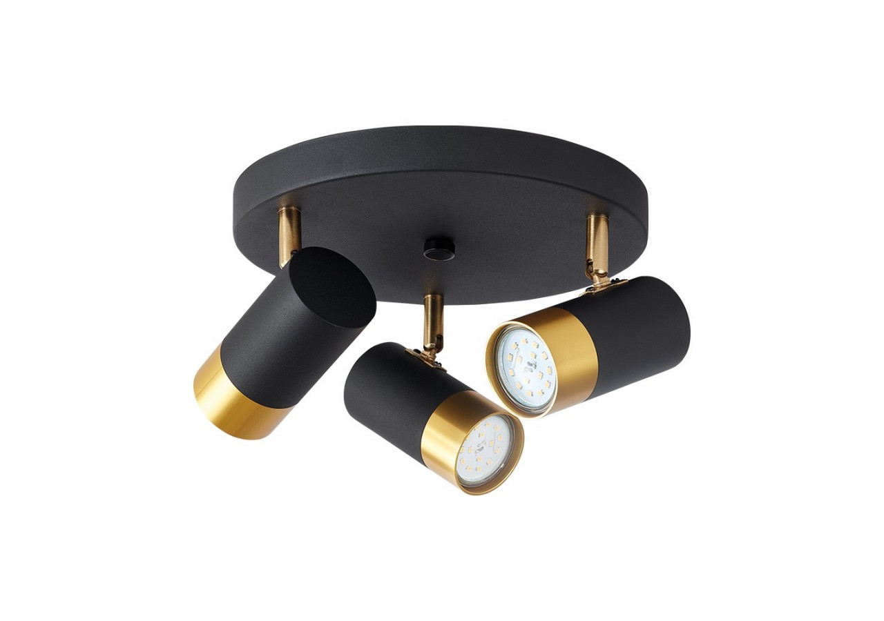 Plafonnier Or / Noir, 3xGU10 - BV04-00021 - Braytron