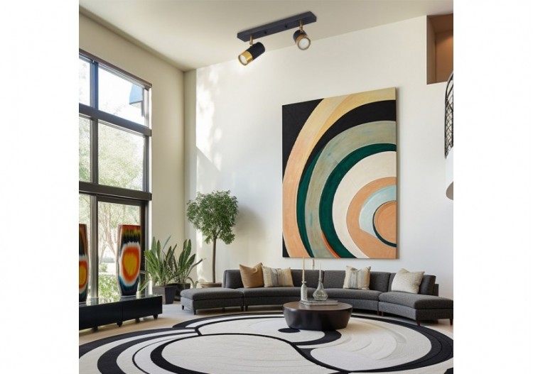 Plafonnier Or / Noir, 2xGU10 - BV04-00022 - Braytron 2