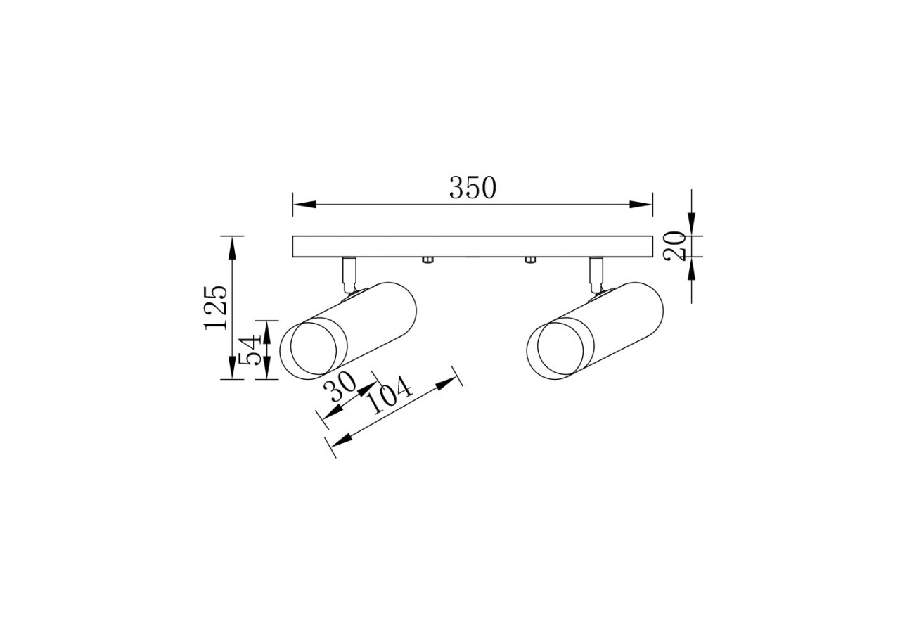 Plafonnier Or / Noir, 2xGU10 - BV04-00022 - Braytron