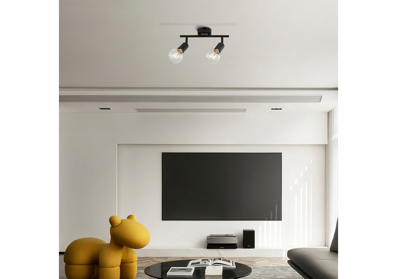 Plafonnier Noir, 2xE27 - BV04-00031 - Braytron