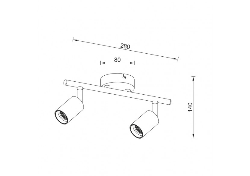 Plafonnier Noir, 2xE27 - BV04-00031 - Braytron