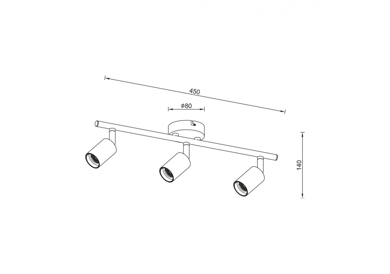 Plafonnier Noir, 3xE27 - BV04-00032 - Braytron