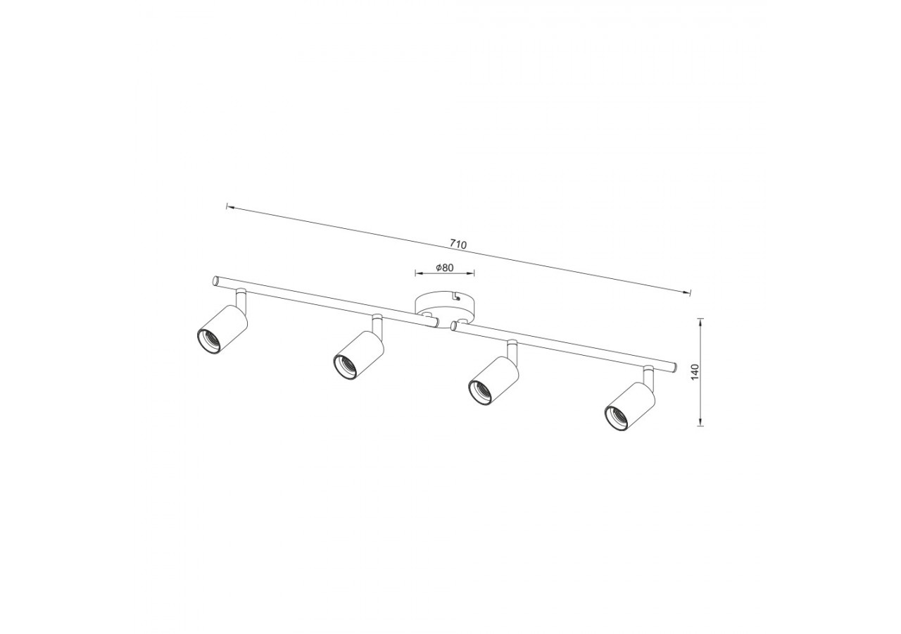 Plafonnier Noir, 4xE27 - BV04-00033 - Braytron