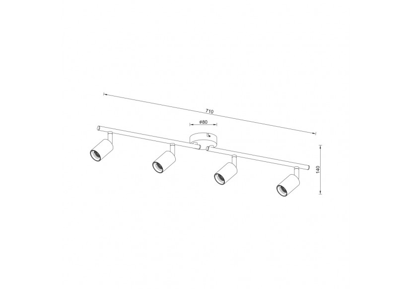 Plafonnier Noir, 4xE27 - BV04-00033 - Braytron