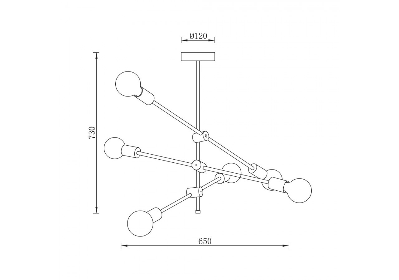 Suspension Or, 6xE27 - BV04-00043 - Braytron