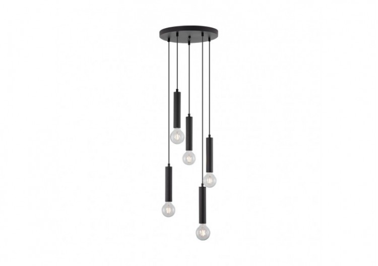 Suspension Noir, 5xE27 -...