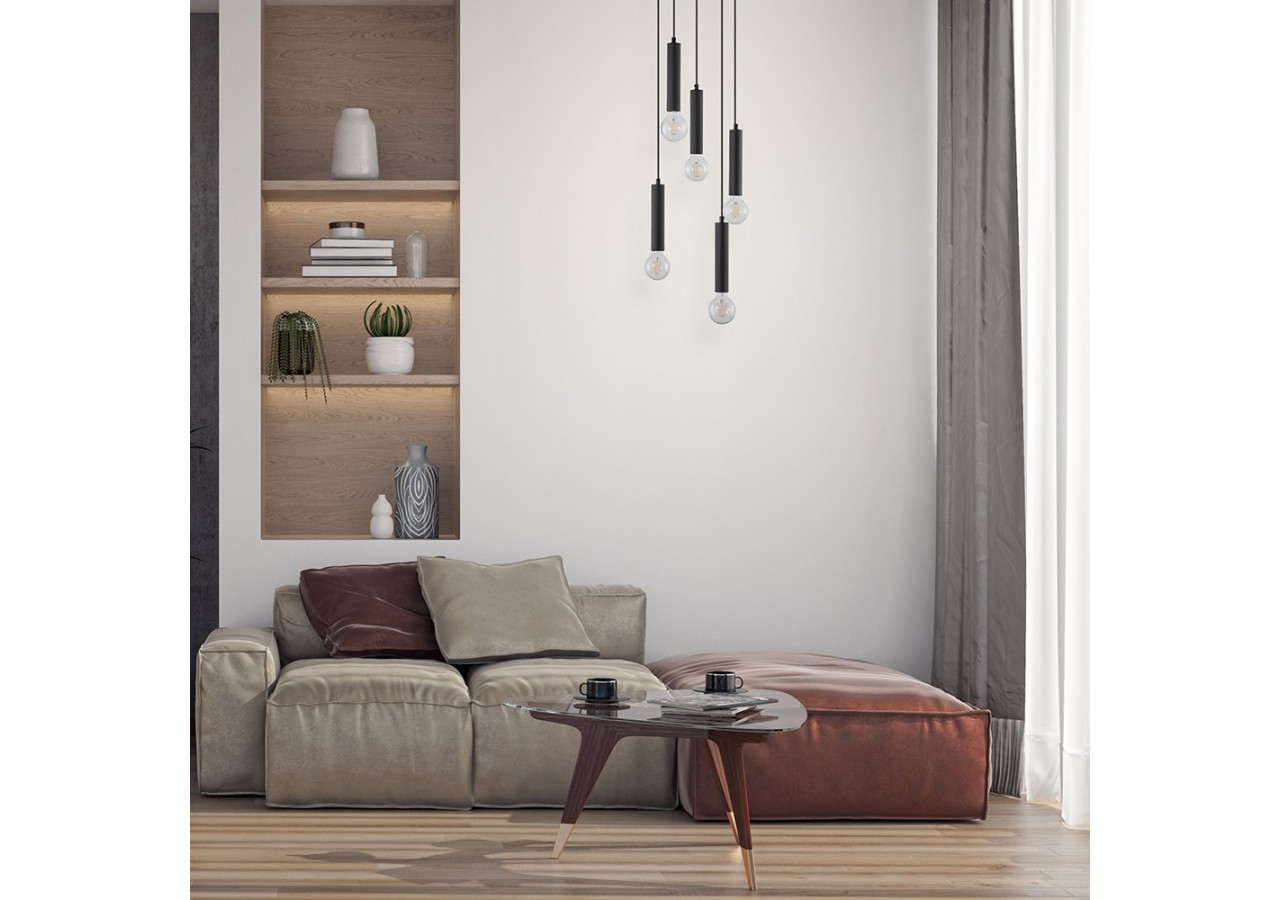 Suspension Noir, 5xE27 - BV04-00054 - Braytron