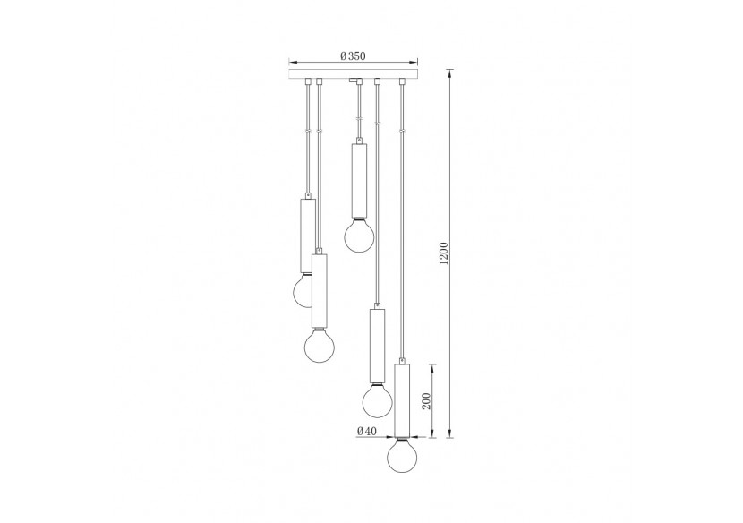 Suspension Or, 5xE27 - BV04-00055 - Braytron