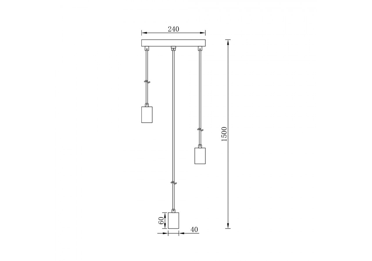 Suspension Noir, 3xE27 - BV04-00061 - Braytron