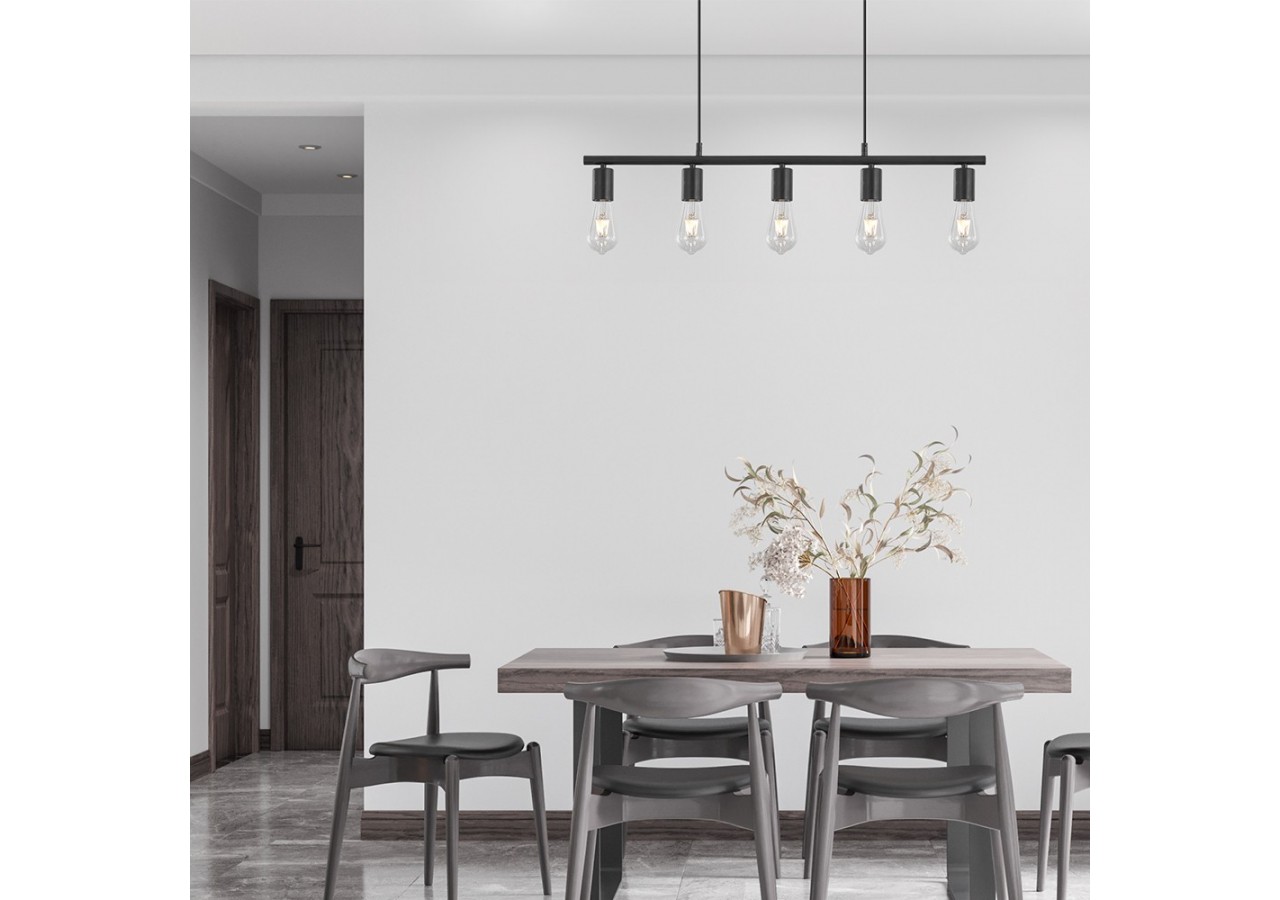 Suspension Noir, 5xE27 - BV04-00063 - Braytron