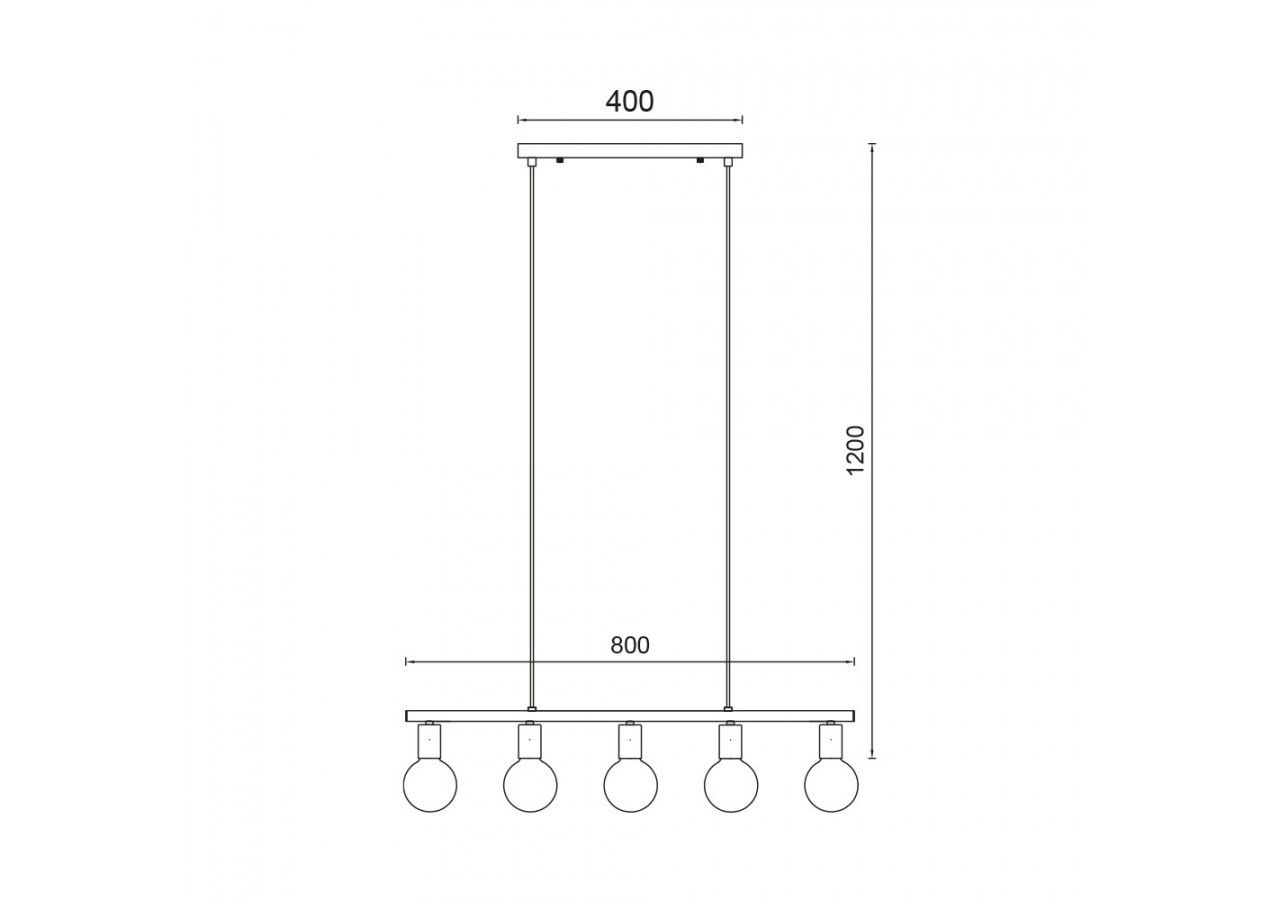 Suspension Noir, 5xE27 - BV04-00063 - Braytron