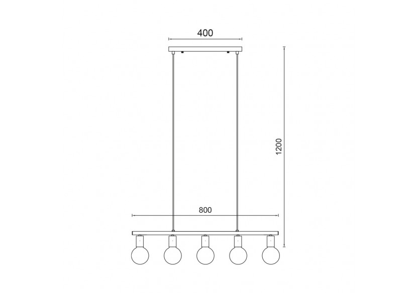Suspension Noir, 5xE27 - BV04-00063 - Braytron