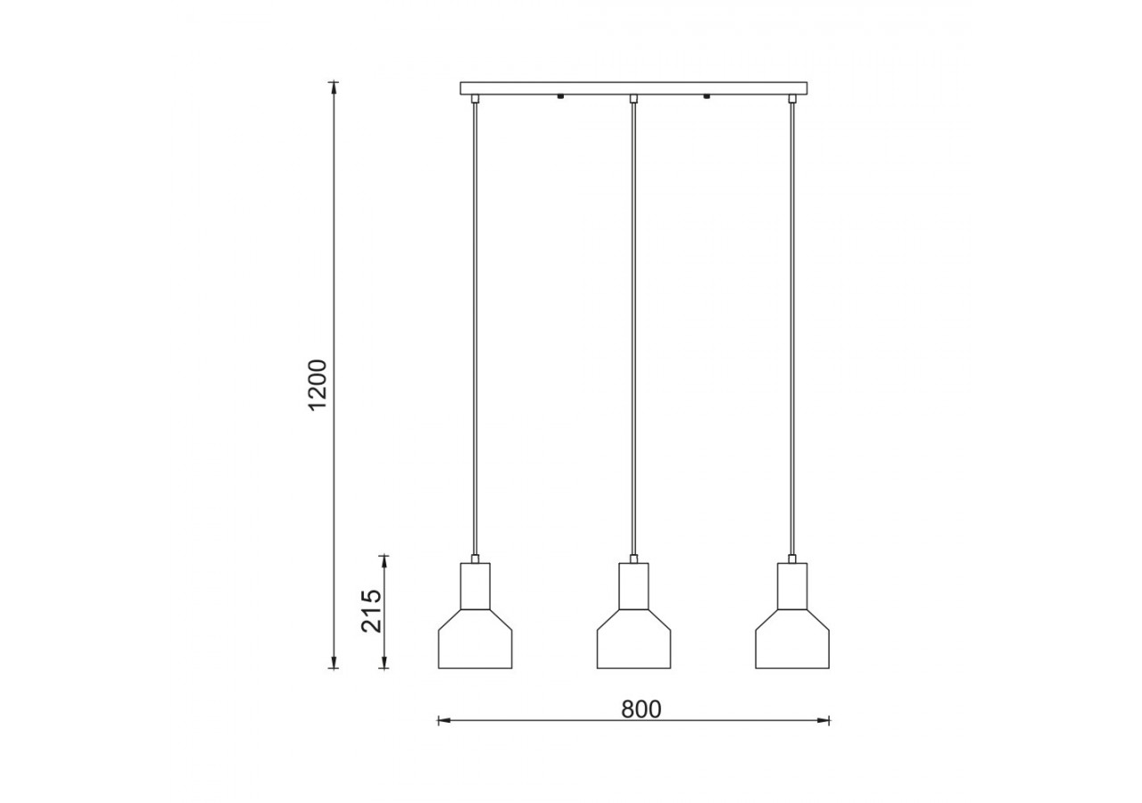 Suspension Noir, 3xE27 - BV05-00011 - Braytron