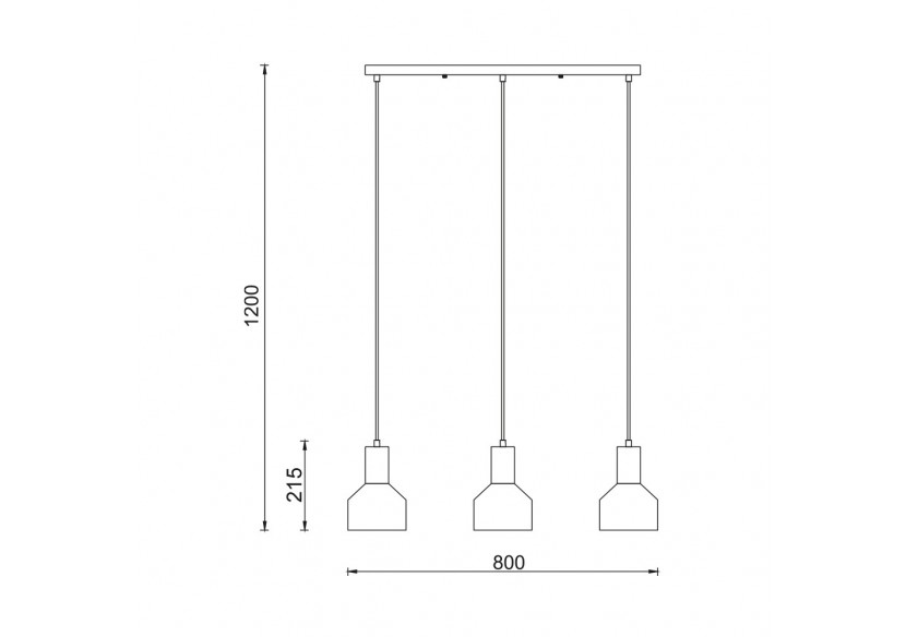 Suspension Noir, 3xE27 - BV05-00011 - Braytron