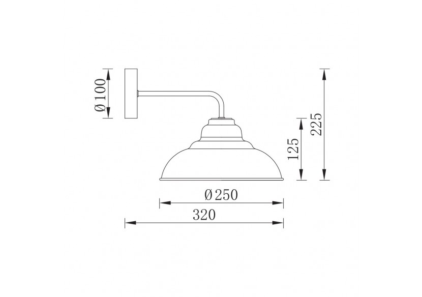 Éclairage mural Metal Noir, E27 - BV05-00025 - Braytron