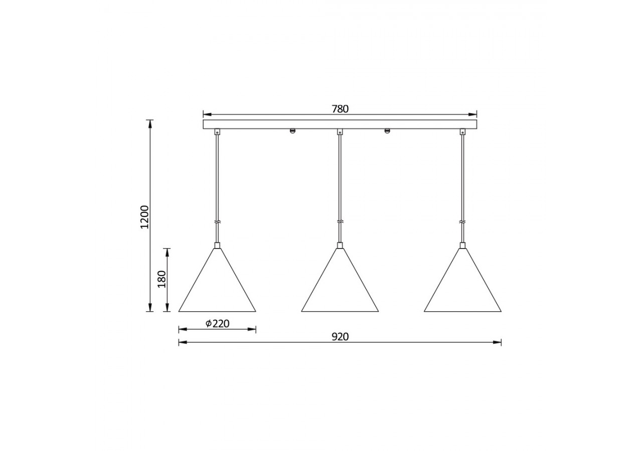 Suspension Metal Or, 3xE27 - BV05-00066 - Braytron