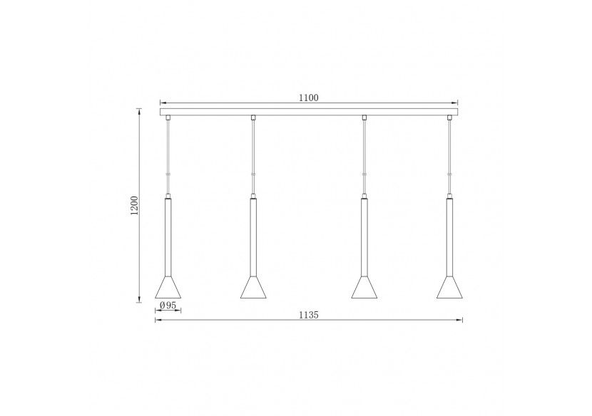 Suspension Metal Noir, 4xGU10 - BV05-00071 - Braytron