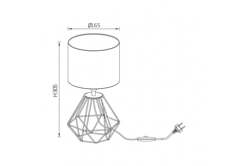 Lampe de table Floor Noir, E27 - BV06-00013 - Braytron