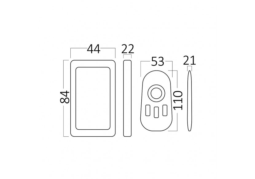Télécommande RGB 110mm Blanche - BY30-01120 - Braytron