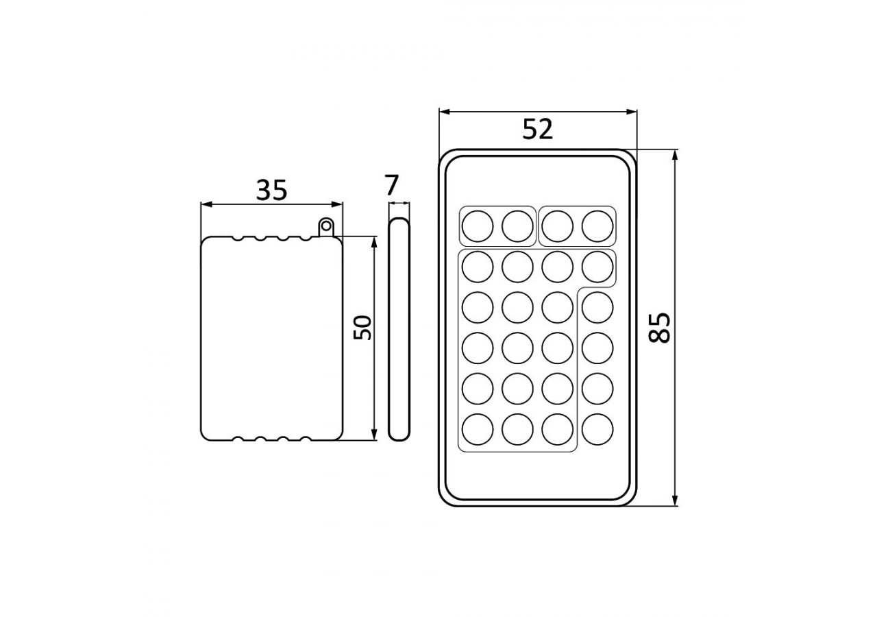 Télécommande RGB 85mm Blanche - BY30-01130 - Braytron