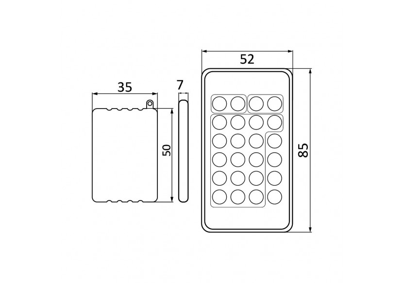 Télécommande RGB 85mm Blanche - BY30-01130 - Braytron