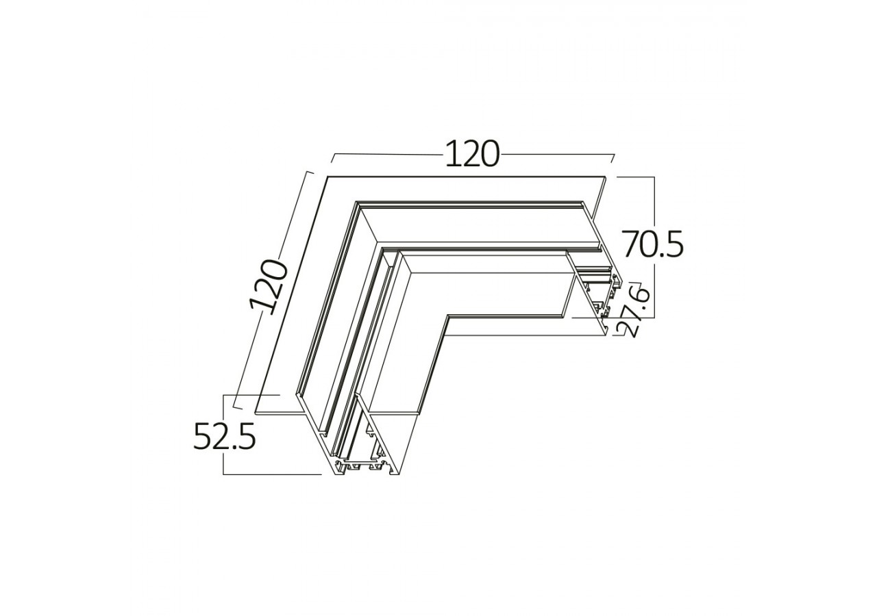 Connecteur pour rail de fixation magnétique 120mm Noir - BY41-10101 - Braytron