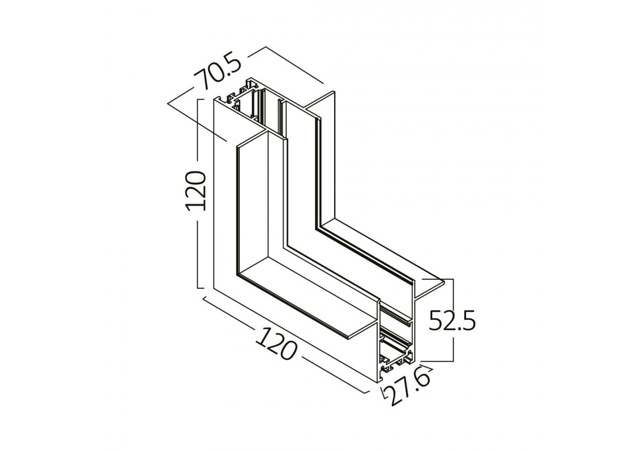 Connecteur pour rail de fixation magnétique 120mm Noir - BY41-10111 - Braytron