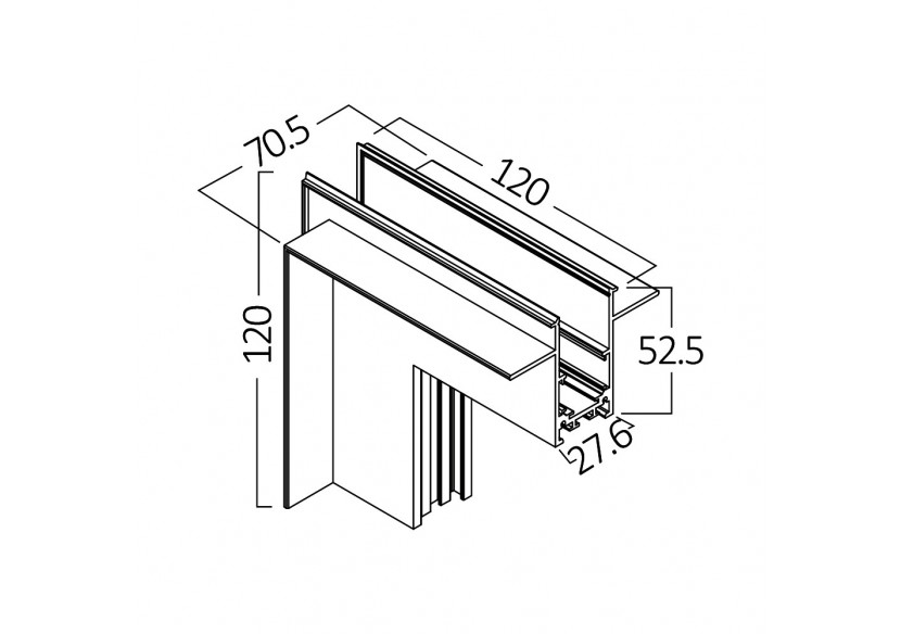Connecteur pour rail de fixation magnétique 120mm Noir - BY41-10121 - Braytron Connecteur pour rail de fixation magnétique 120mm Noir - BY41-10121 - Braytron