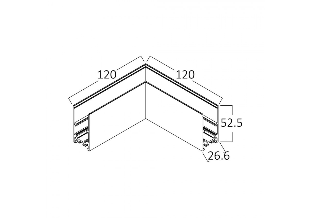 Connecteur pour rail de fixation magnétique 120mm Noir - BY41-10201 - Braytron