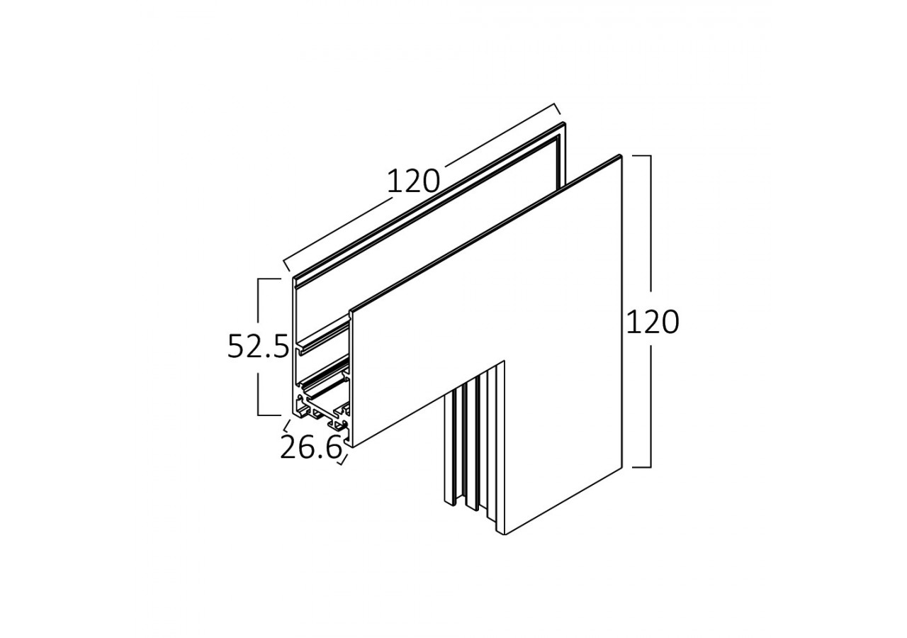 Connecteur pour rail de fixation magnétique 120mm Noir - BY41-10221 - Braytron